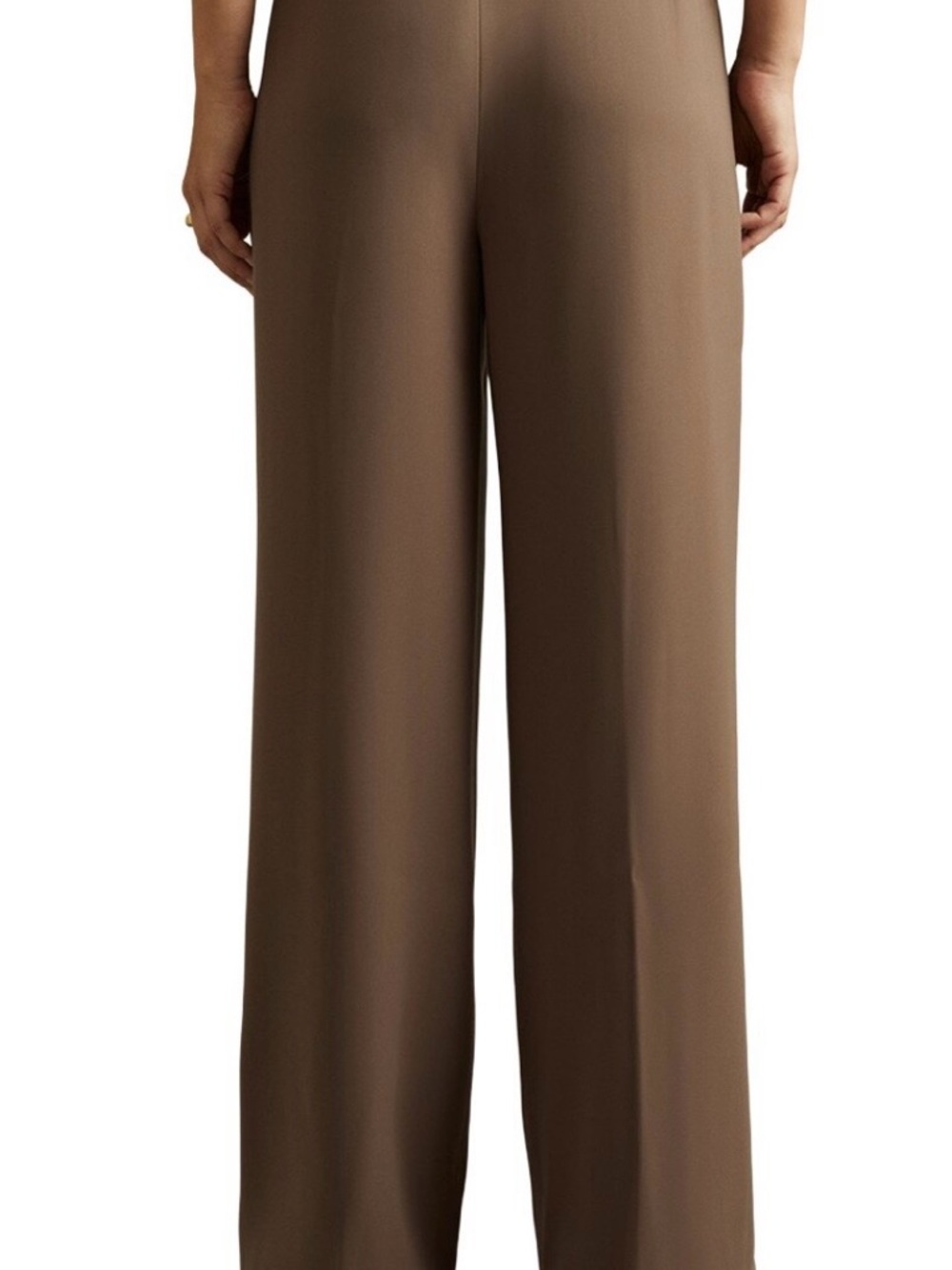 Reiss Wide Leg Palazzo Pants in Brown - Picture 2 of 6